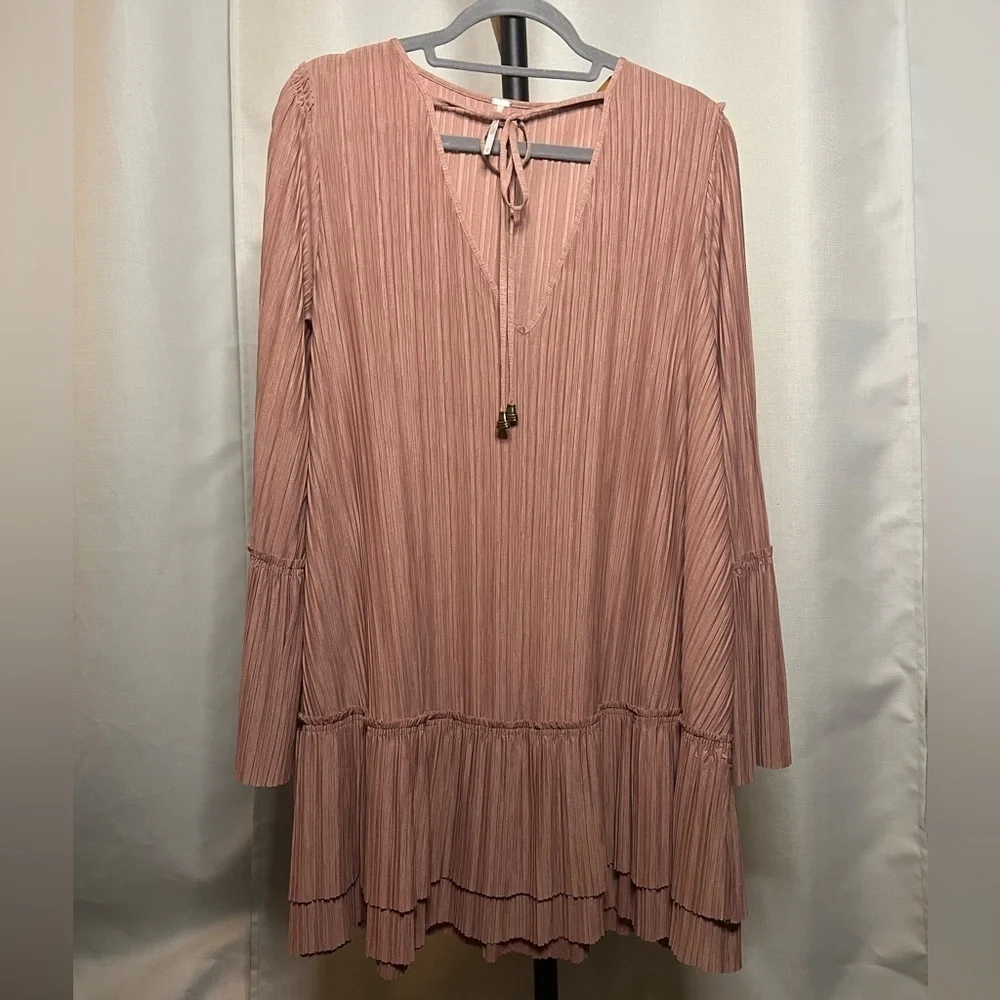 Free People Can’t Help It Clay Pink Mini Dress Medium - Picture 5 of 15